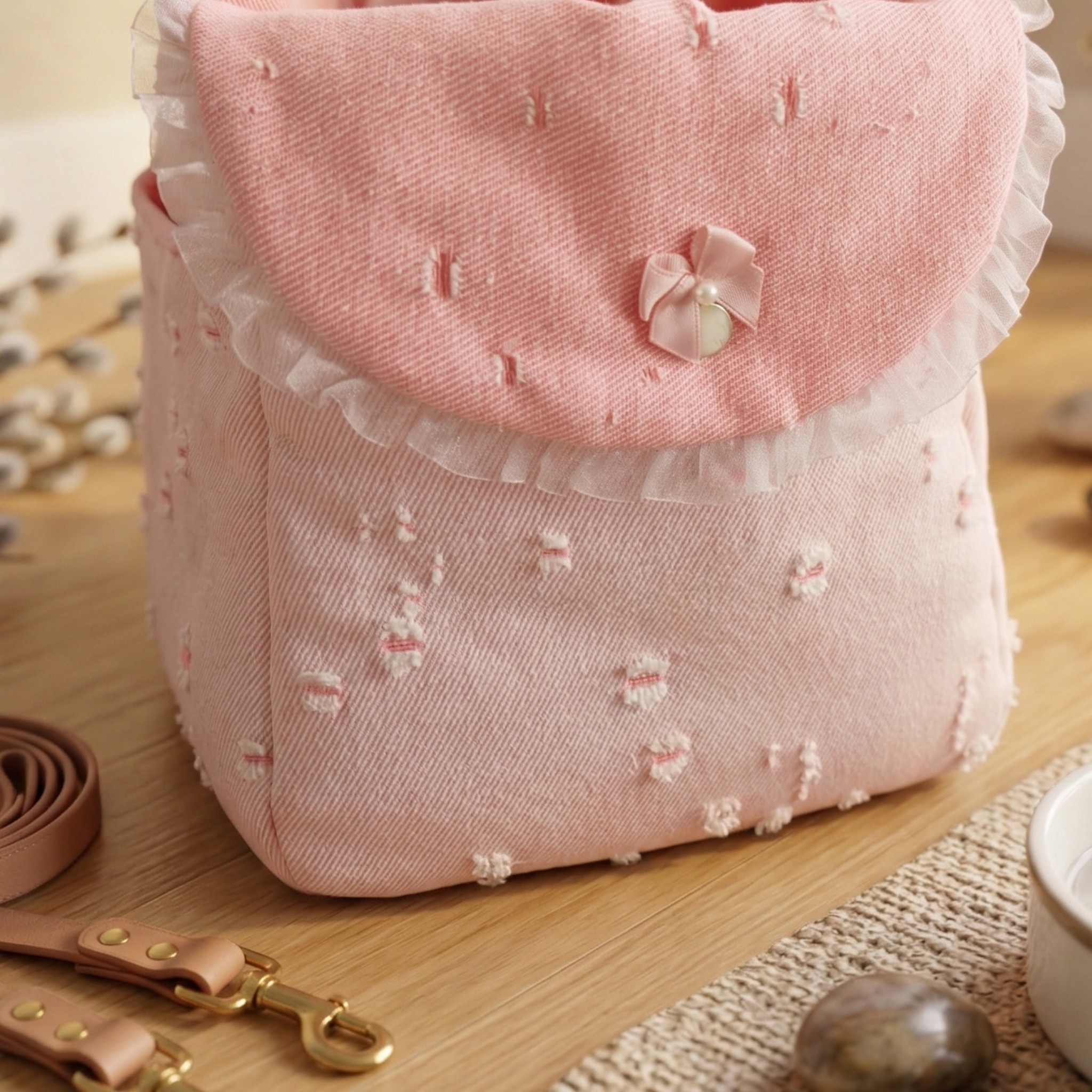 Denim Pink Tote Bag